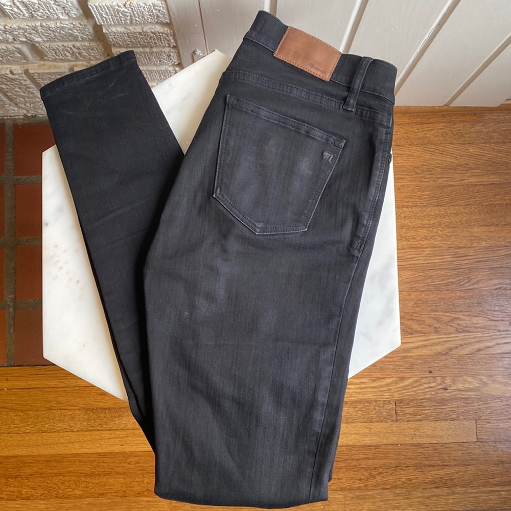 Dark black Madewell skinny jeans